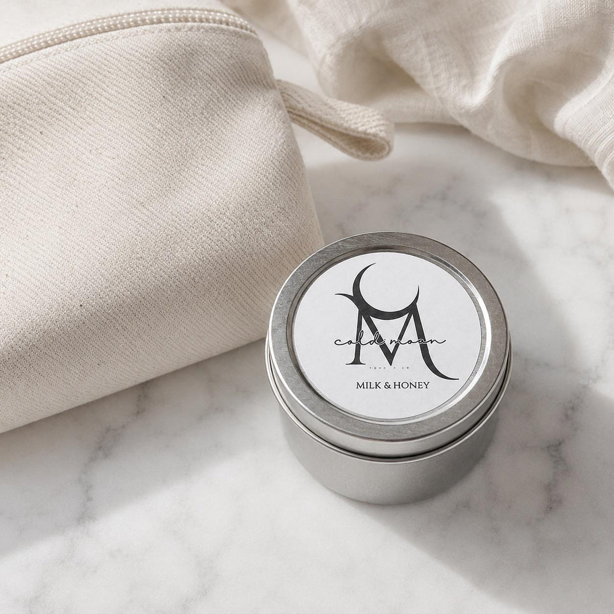 Milk & Honey Travel Tin Candle, Coconut Soy Wax, Wood Wick, 3.5 oz
