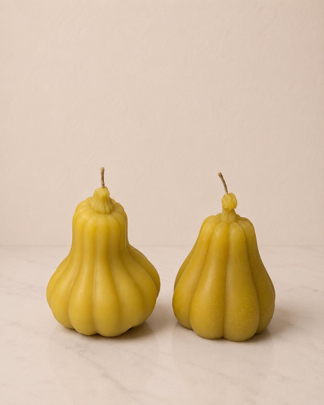 Hand-Poured Beeswax Gourd Candles, Fall Autumn Decor (Set of 2)
